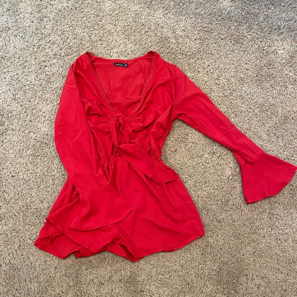 Boohoo red romper